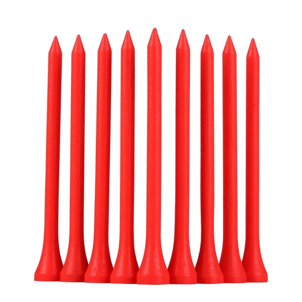 Professional Bamboo Golf Tees-Fluorescent Red