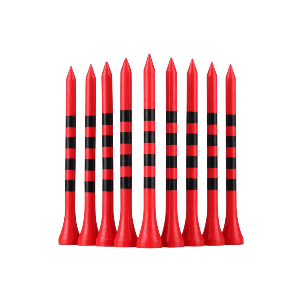 some red/black striped bamboo golf tees